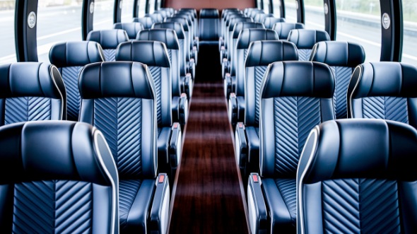 50 passenger charter bus inside waltham