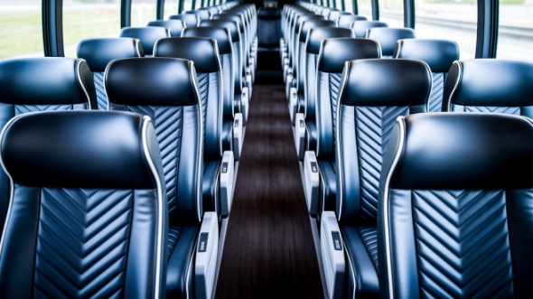 56 passenger charter bus inside waltham