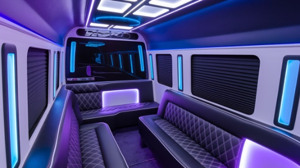 party bus rental interior waltham